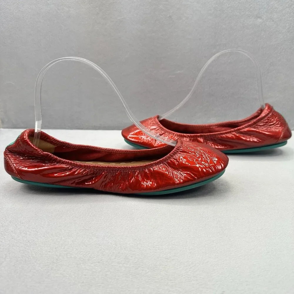 Tieks by Gavrieli Red Diamond Womens 8 Ballet Flats Full Grain Patent Leather